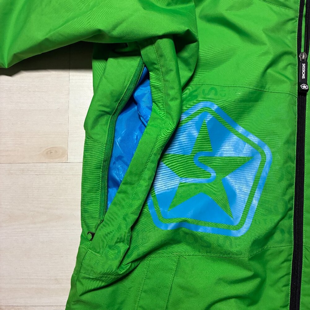 SESSIONS SOS Outreach Men's Lime-Green/Blue Snowboard/ Skiing Jacket Size Medium - Picture 5 of 8